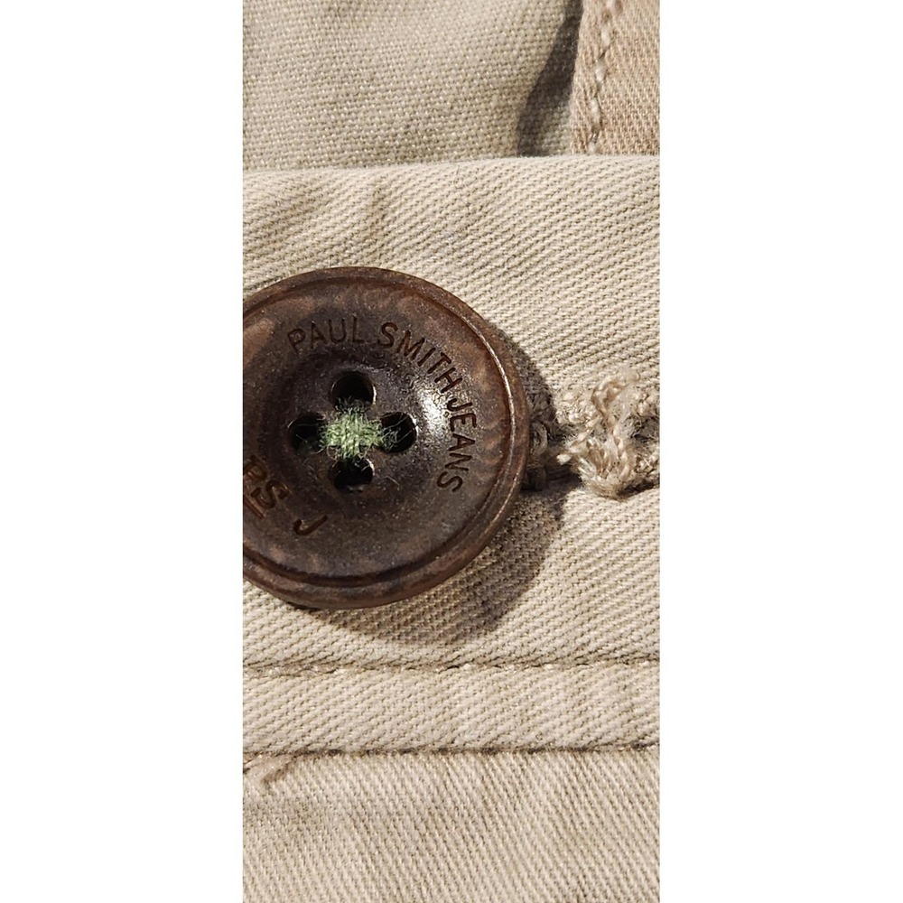 AllSaints Shorts Mens 32 Beige Chino Button Fly Flat‎ Front Summer Casual - Picture 3 of 10